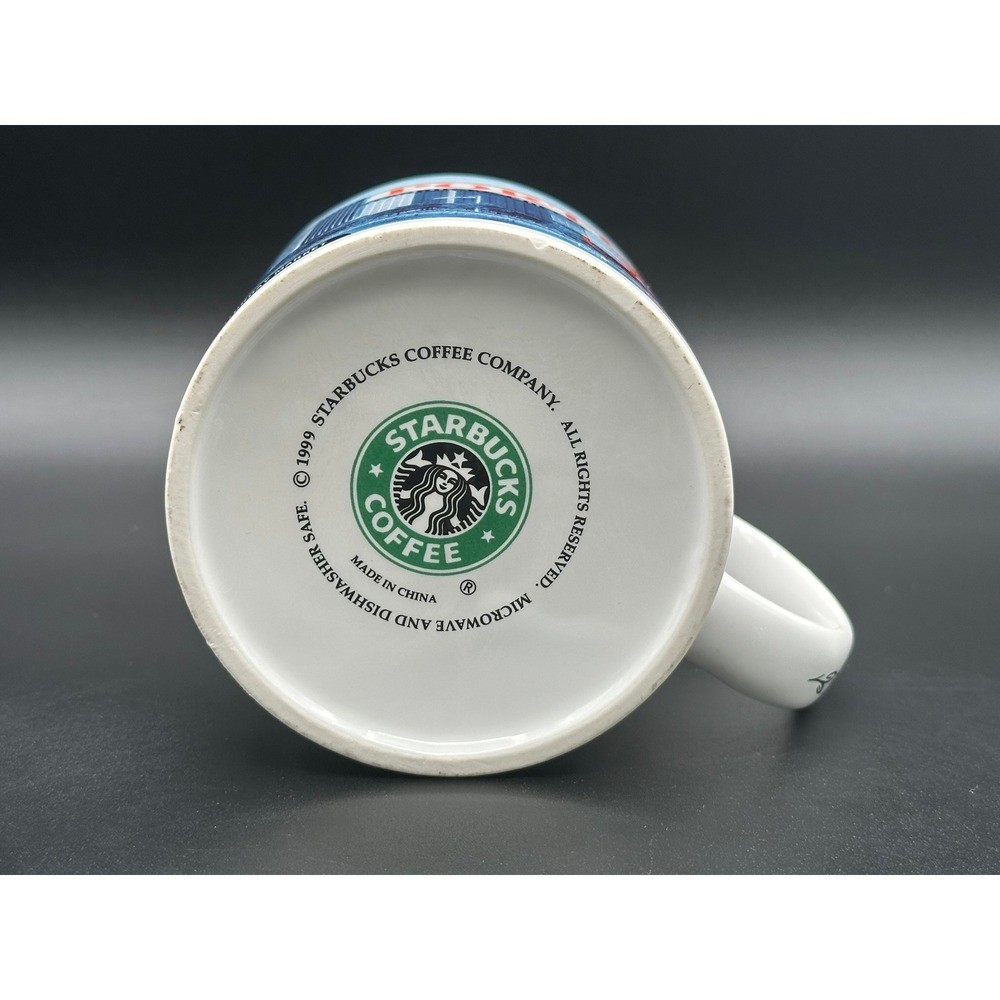 Vintage 1999 Starbucks Portland City Mug 16oz Skyline Mount Hood Collector Cup - Picture 8 of 9
